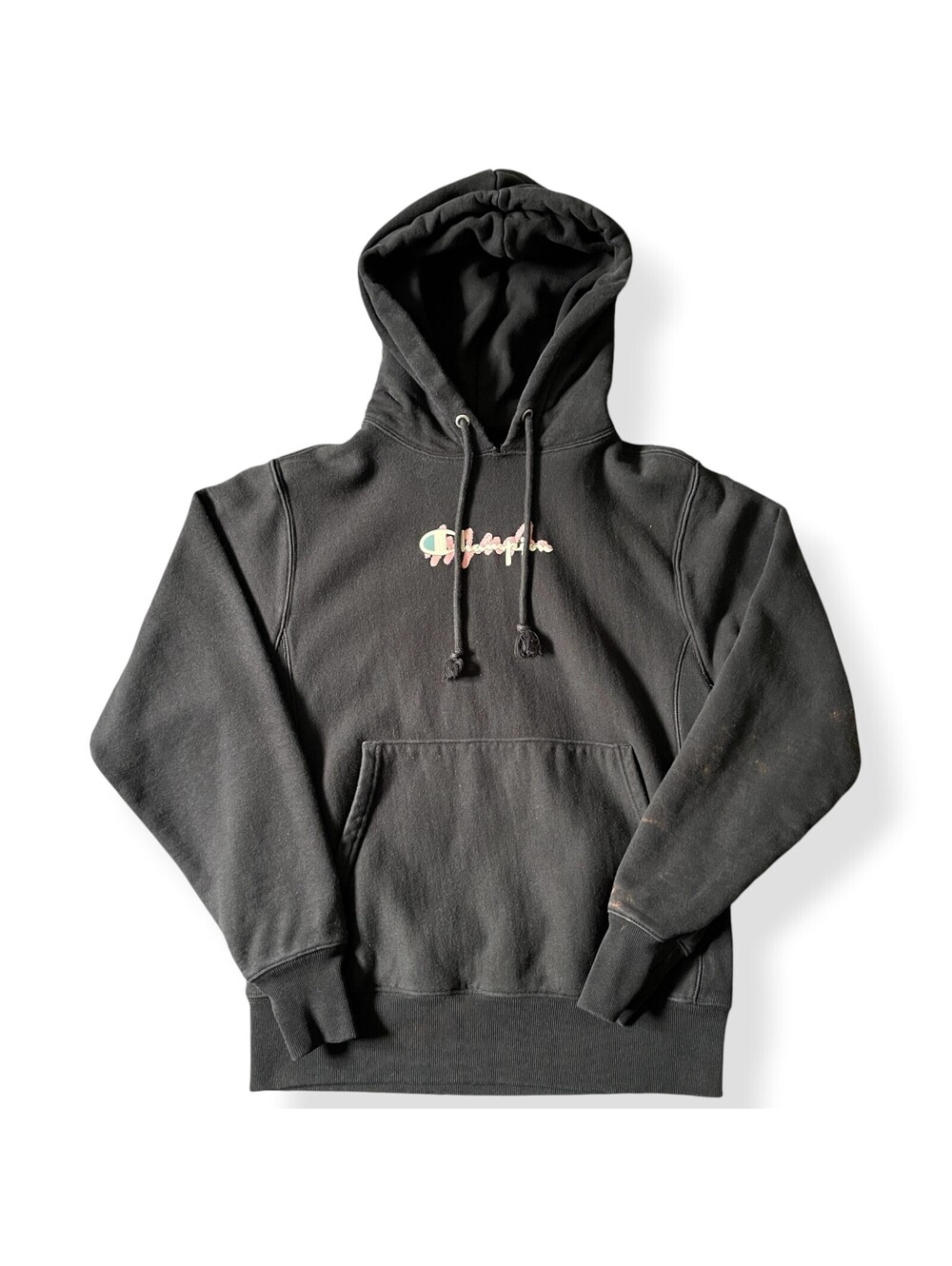 Champion Reverse Weave Men's Black Pullover Fleece Skull Graphic Hoodie Size S